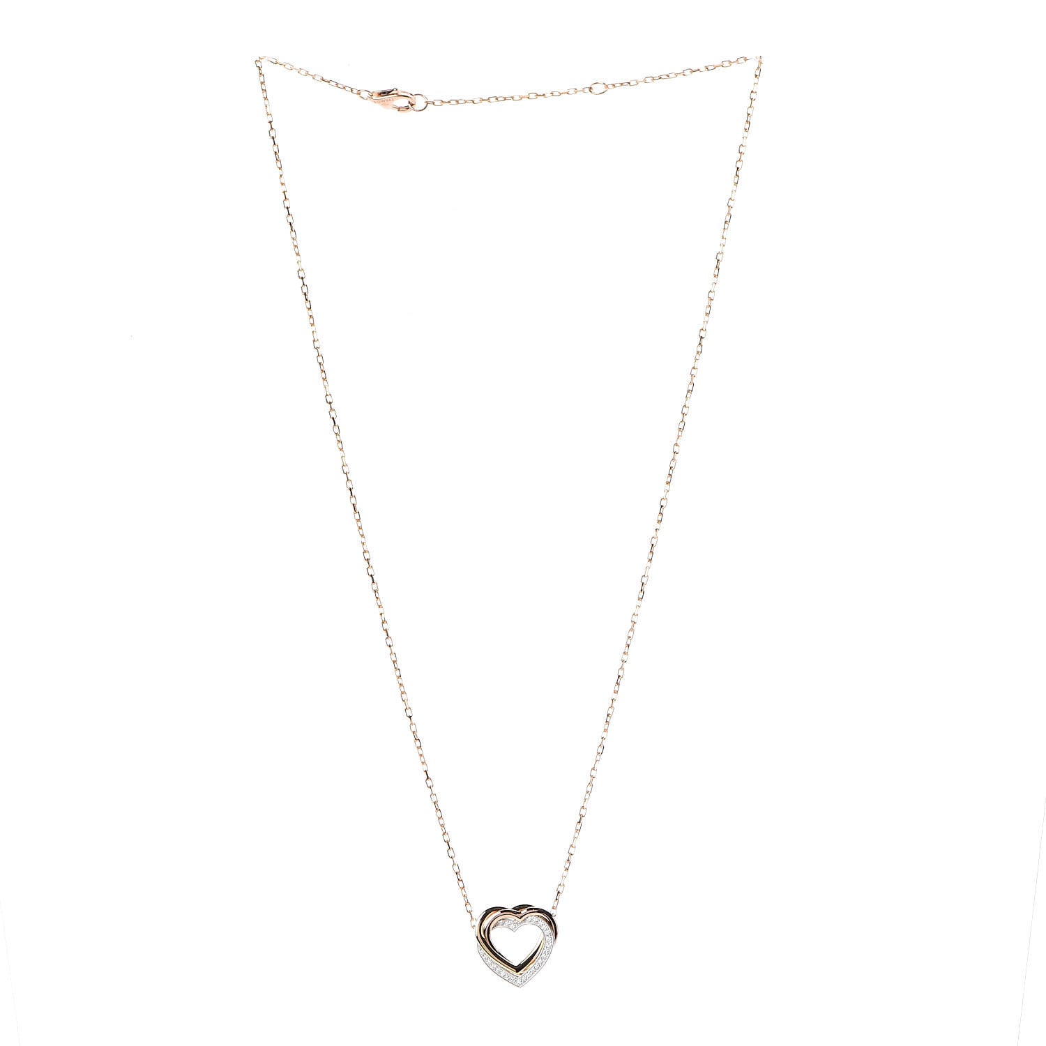 Cartier 18K Pink Yellow White Gold Diamond Trinity Heart Pendant Necklace 3 of 7