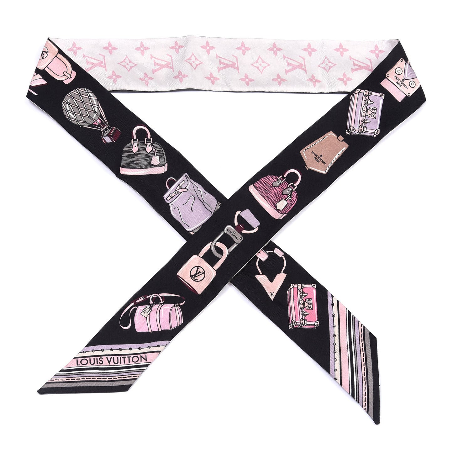 Silk Monogram Essentials LV BB Bandeau Light Pink