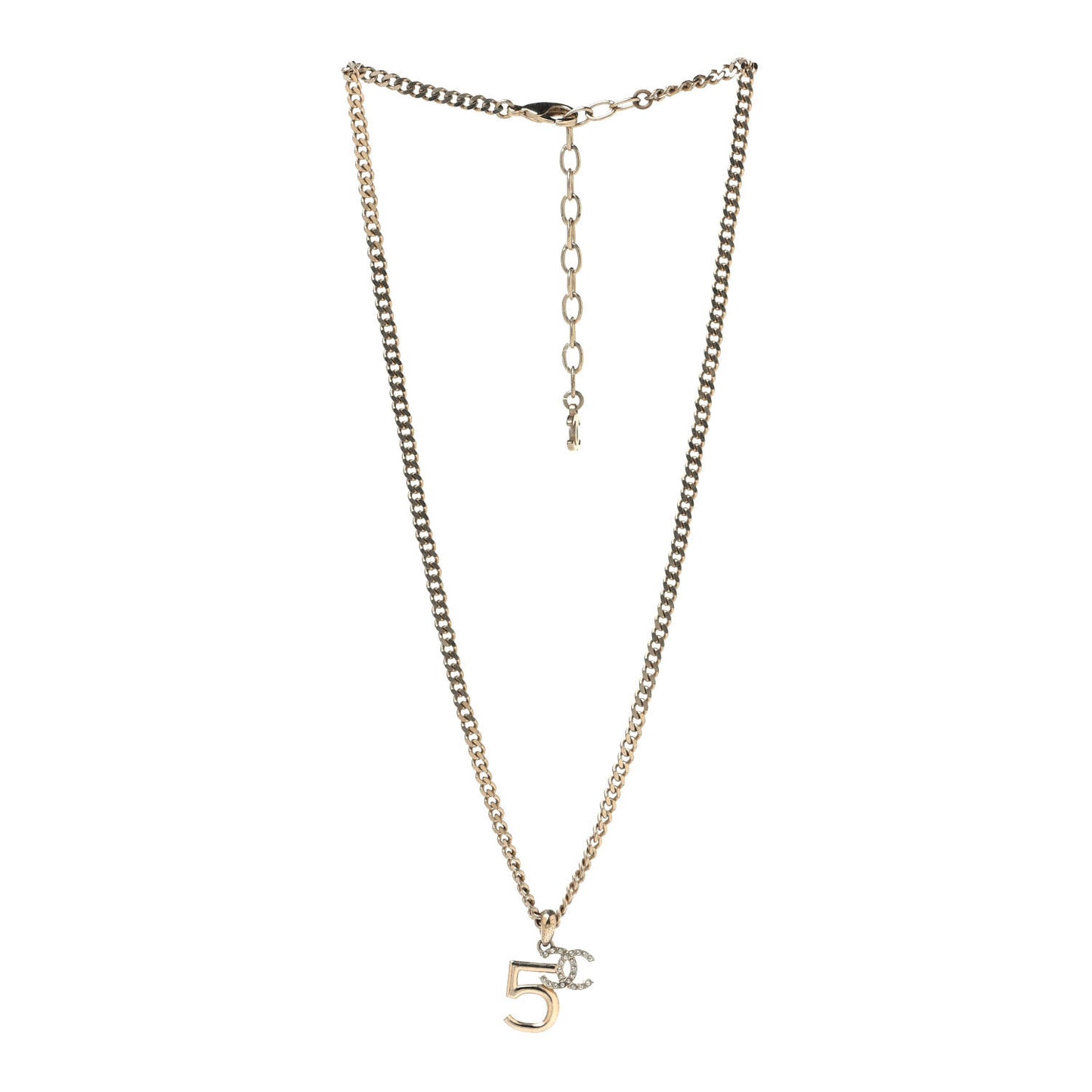 Crystal CC No.5 Necklace Gold