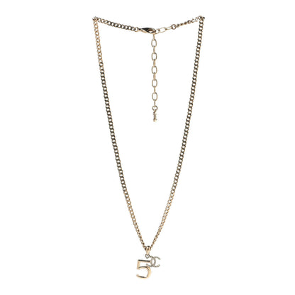 Chanel Crystal CC No.5 Necklace Gold 2 of 4