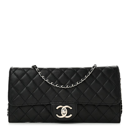 Chanel Lambskin Quilted East West Flap Clutch  Black 1 of 9