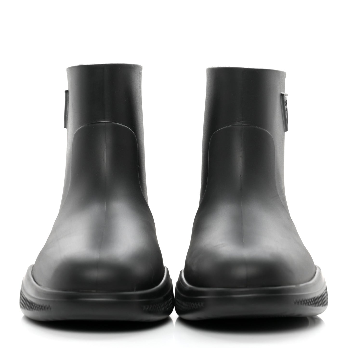 Soft Mellow Rubber Triangle Logo Embossed Womens 25mm Booties 41 Black
