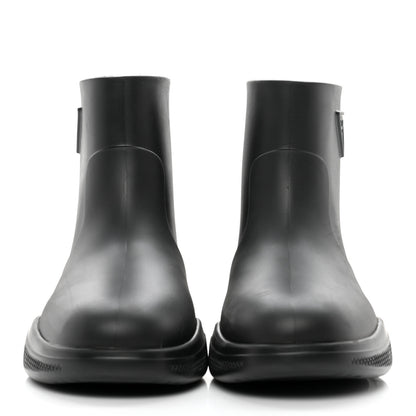 Prada Soft Mellow Rubber Triangle Logo Embossed Womens 25mm Booties 41 Black 2 of 12