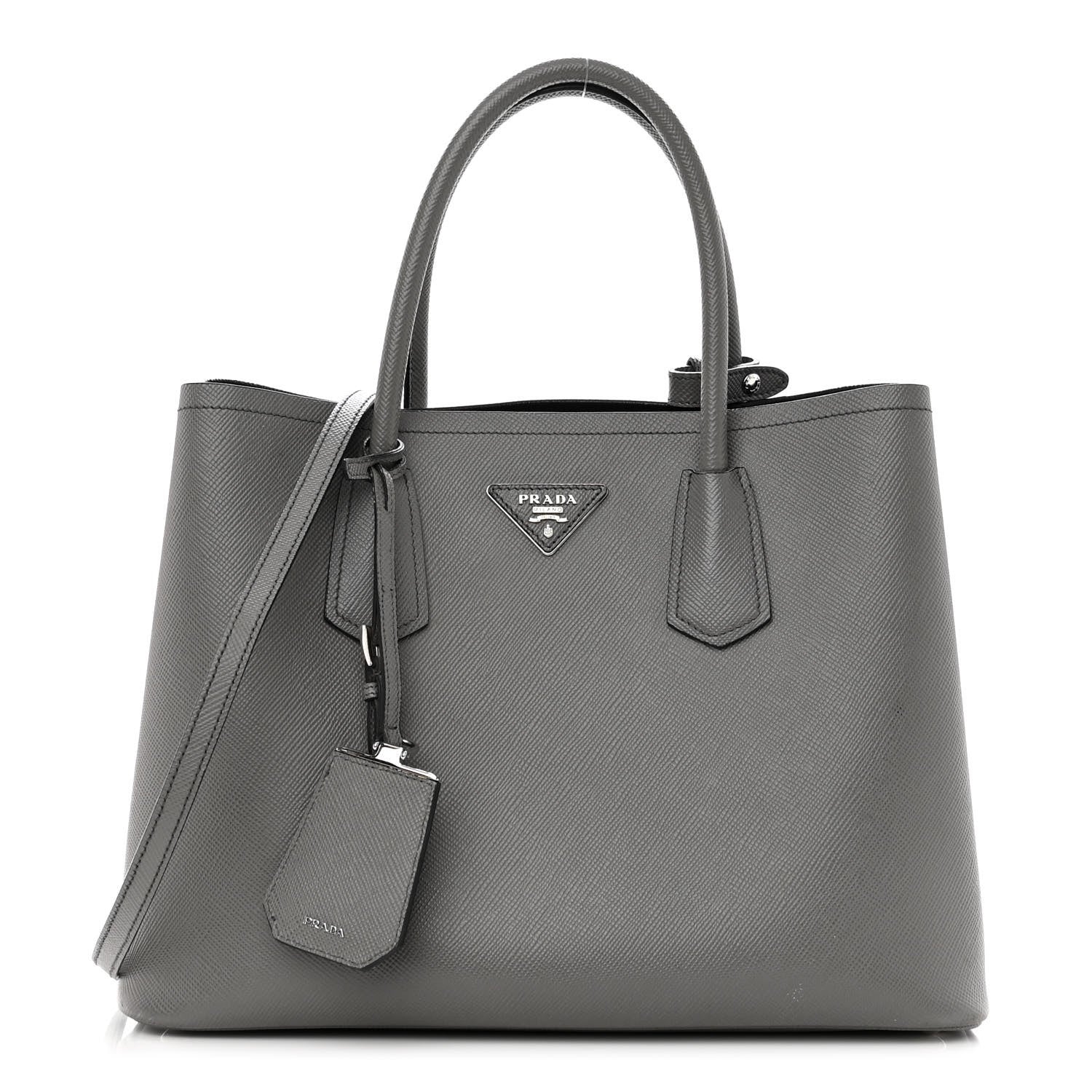 Prada Saffiano Cuir Medium Double Bag Marmo 1 of 13