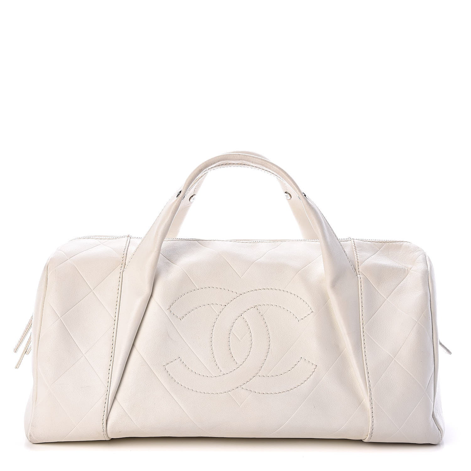 Chanel Calfskin Bowling Bag White 1 of 21