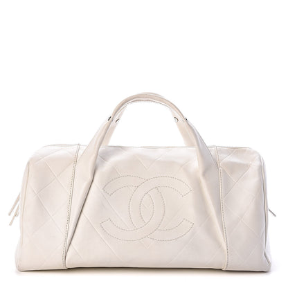 Chanel Calfskin Bowling Bag White 1 of 21