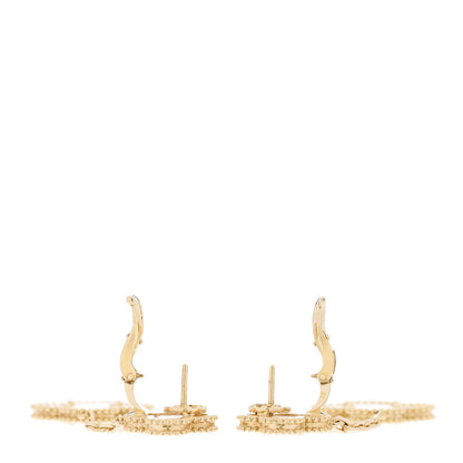 Van Cleef & Arpels 18K Yellow Gold Mother of Pearl 2 Motifs Magic Alhambra Earrings 3 of 5