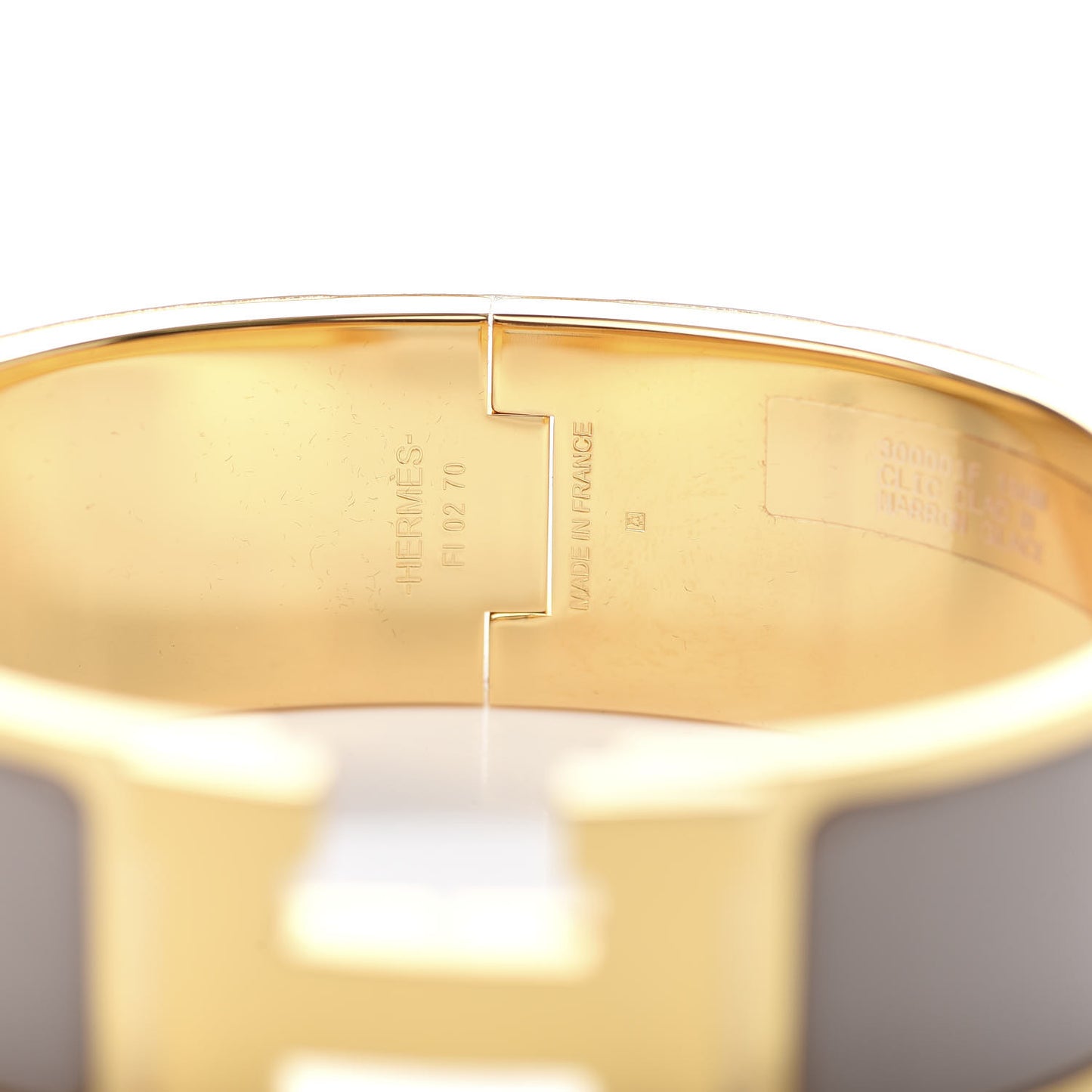 Enamel Wide Clic Clac H Bracelet GM Marron Glace