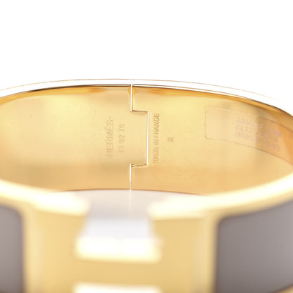 Hermes Enamel Wide Clic Clac H Bracelet GM Marron Glace 4 of 5