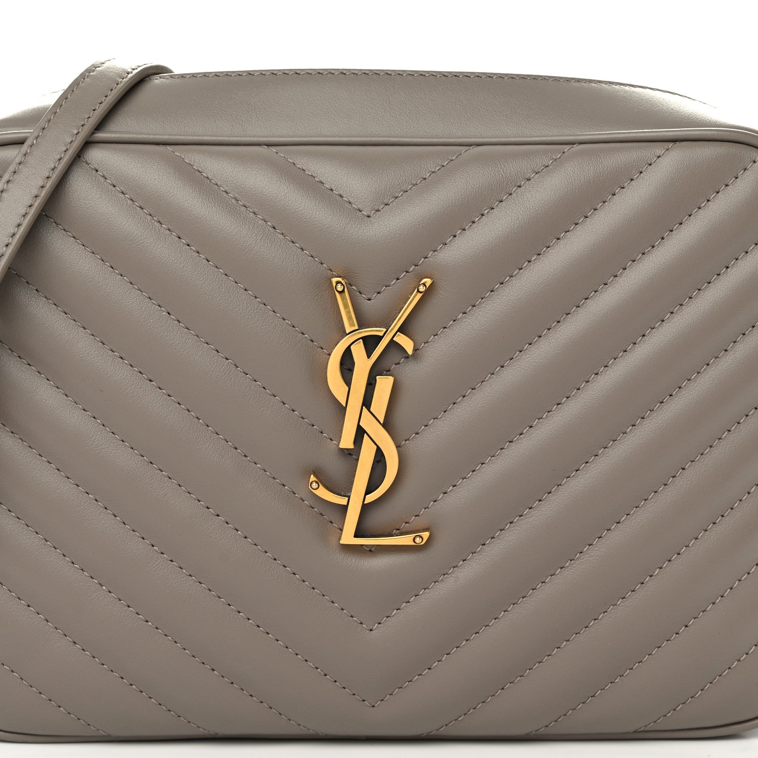 Saint Laurent Calfskin Matelasse Monogram Lou Camera Bag Greyish Brown 8 of 12