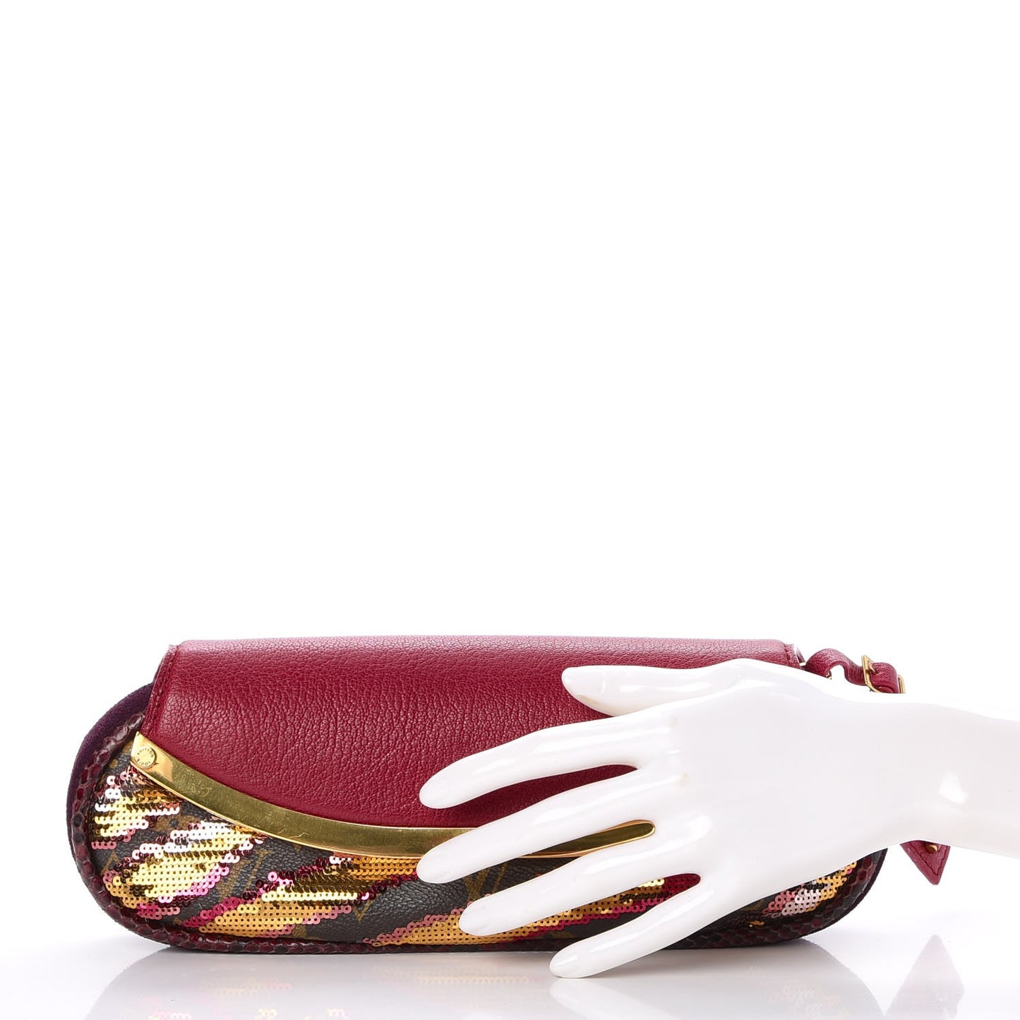 Monogram Sequins Savage Cub Clutch Rose