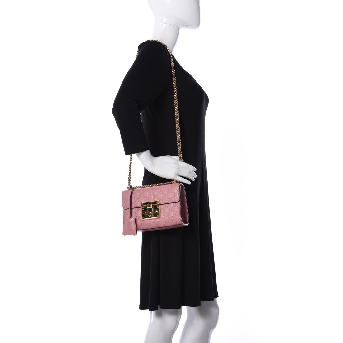 Guccissima Small Padlock Shoulder Bag Rose Baby Candy