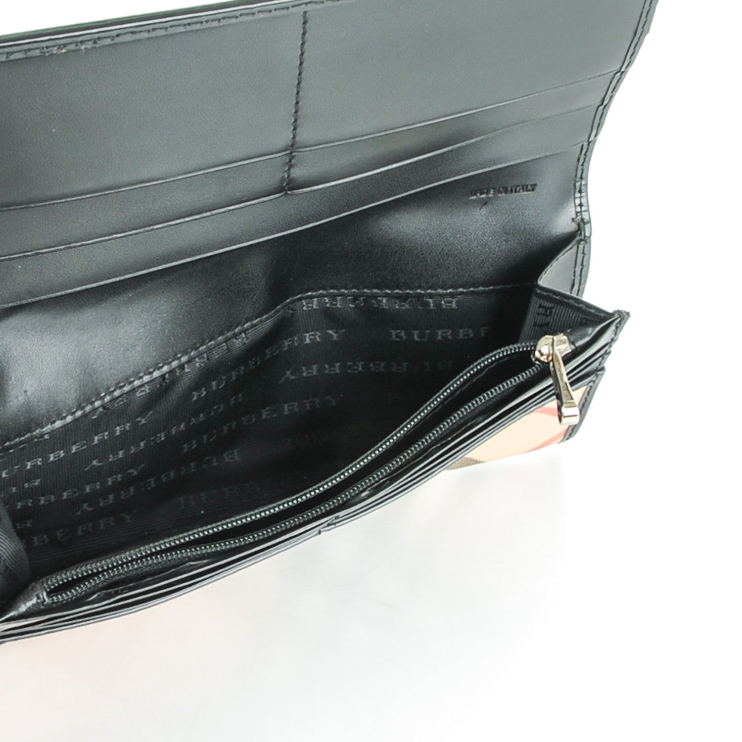 Burberry Patent Supernova Check Wallet Black 5 of 9