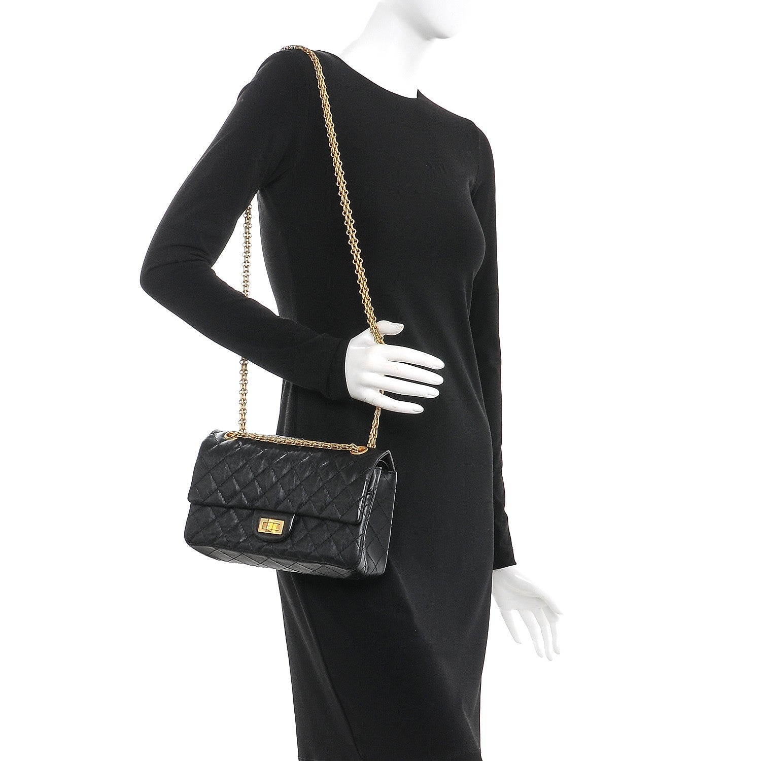 Chanel Aged Calfskin Quilted 2.55 Reissue 225 Flap Black 2 of 8