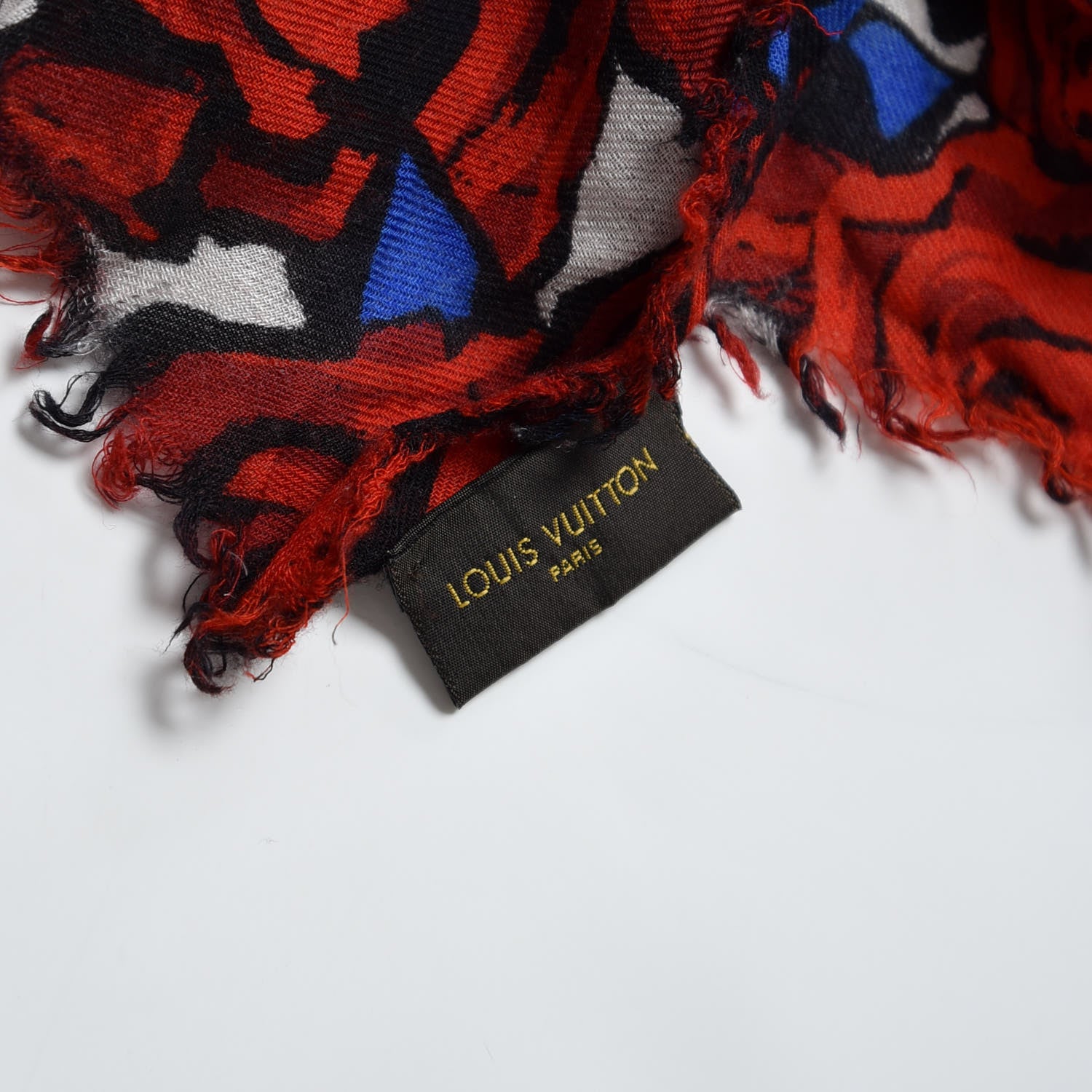 Louis Vuitton Silk Wool Cashmere Rock'n'Roses Stole Red 5 of 6