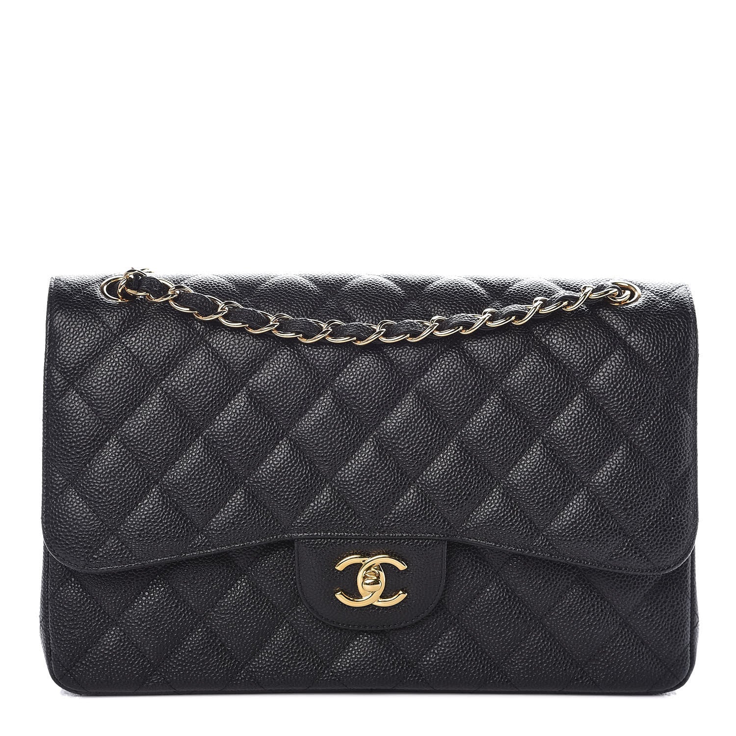 Chanel Caviar Quilted Jumbo Double Flap Black 1 of 10