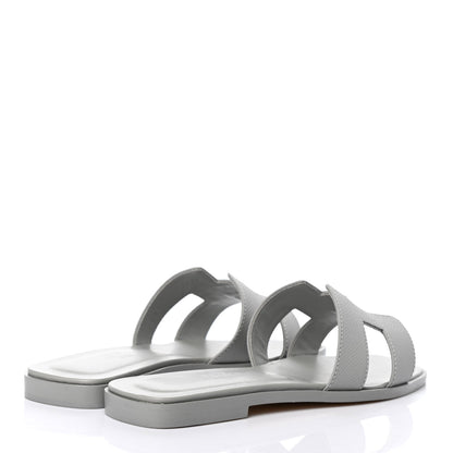 Hermes Epsom Oran Sandals 36 Bleu Glacier 4 of 8