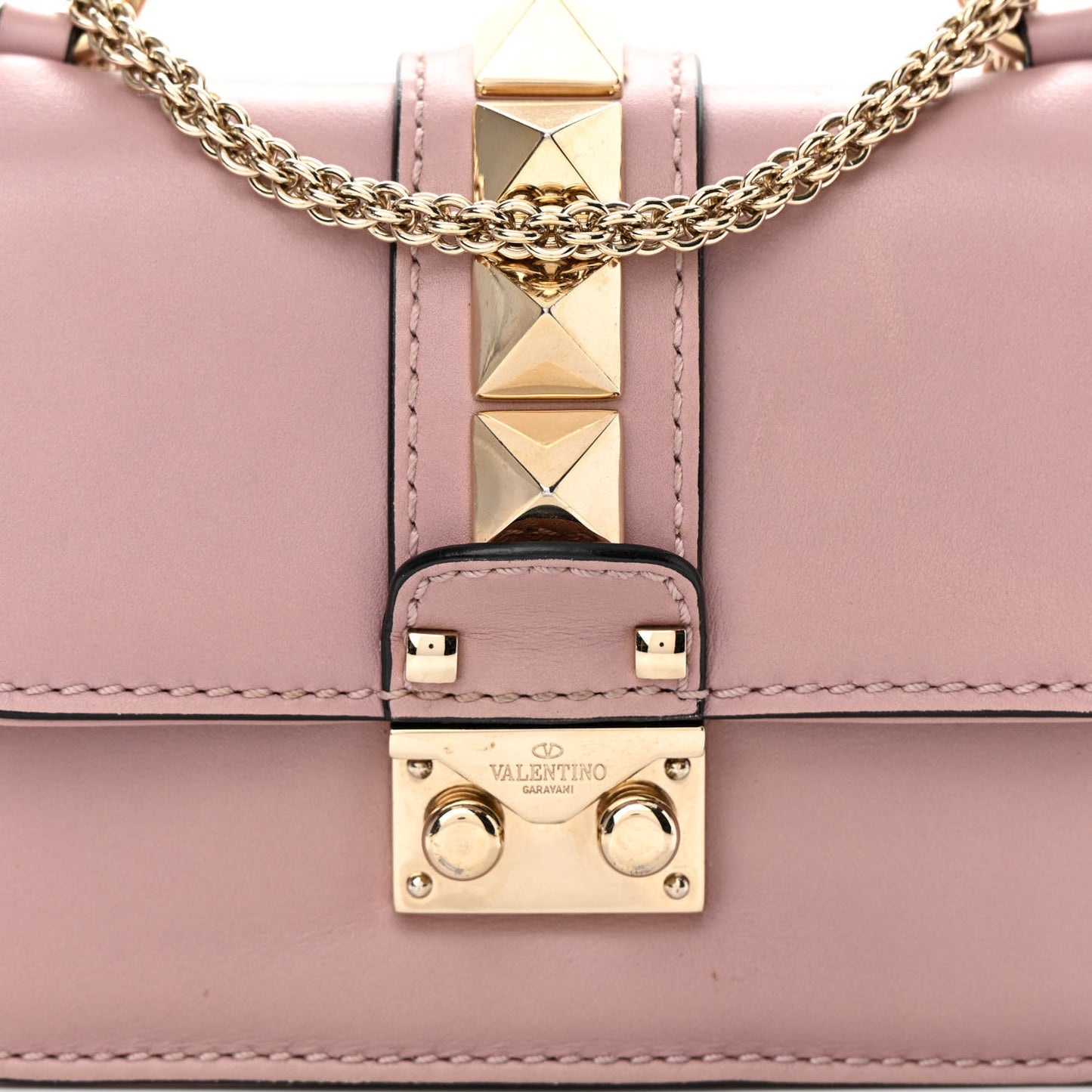 Vitello Mini Glam Lock Rockstud Flap Lipstick