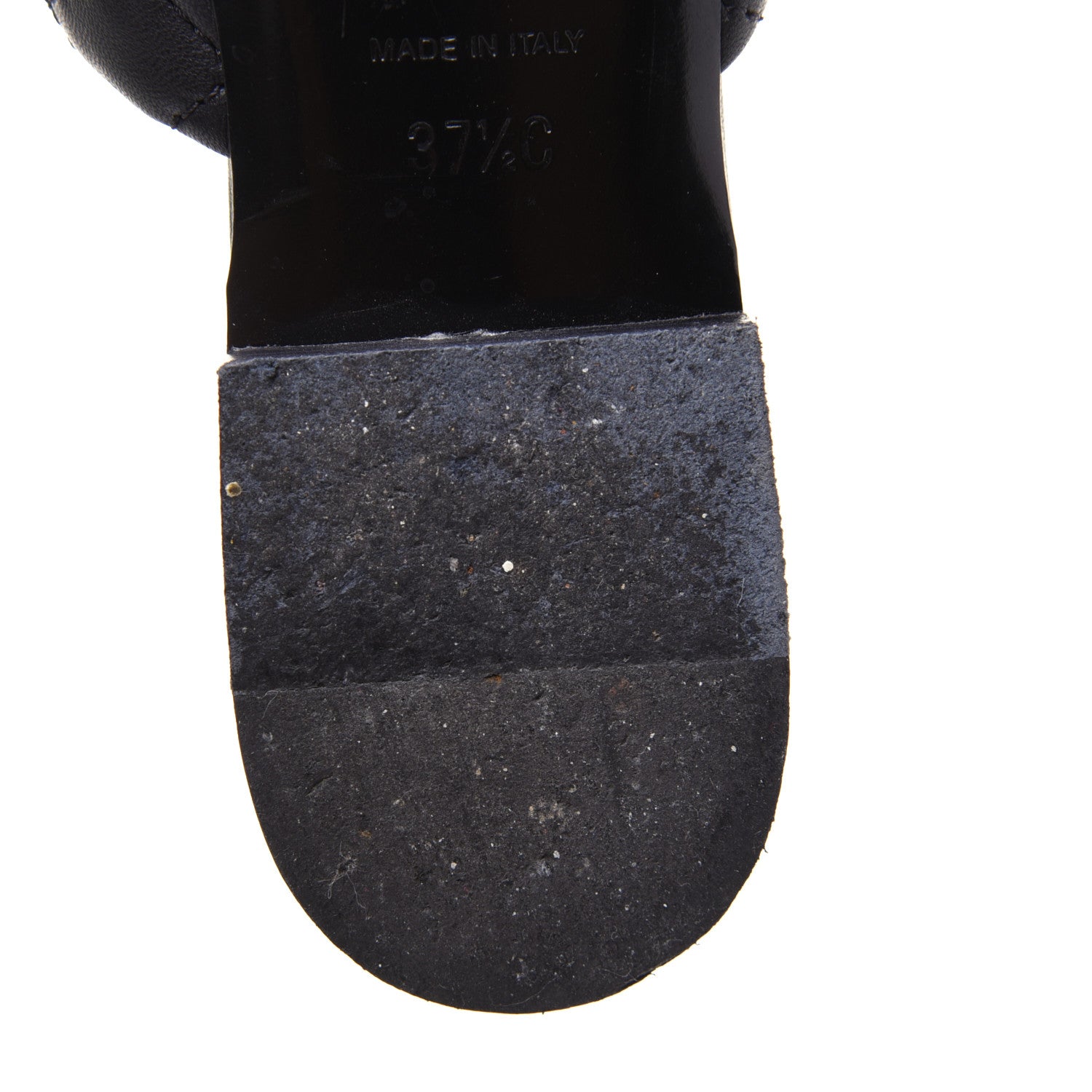 Chanel Lambskin Patent Quilted Chain Mules 37.5 Black 9 of 16