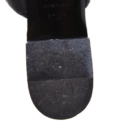 Chanel Lambskin Patent Quilted Chain Mules 37.5 Black 9 of 16