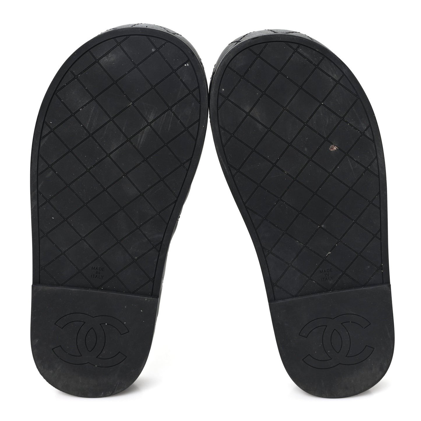 Lambskin Quilted CC Mules Sandals 37 Black