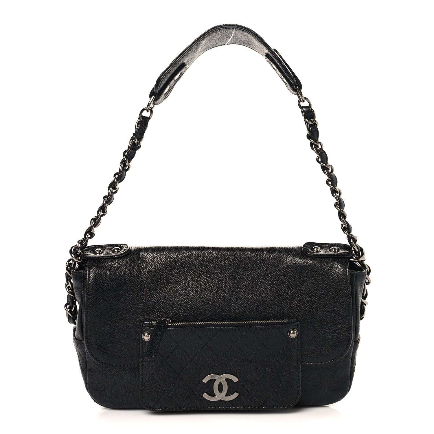 Chanel Glazed Caviar Small Pocket In The City Shoulder Bag Black 1 of 10