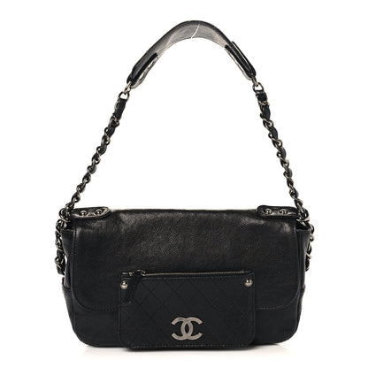 Chanel Glazed Caviar Small Pocket In The City Shoulder Bag Black 1 of 10