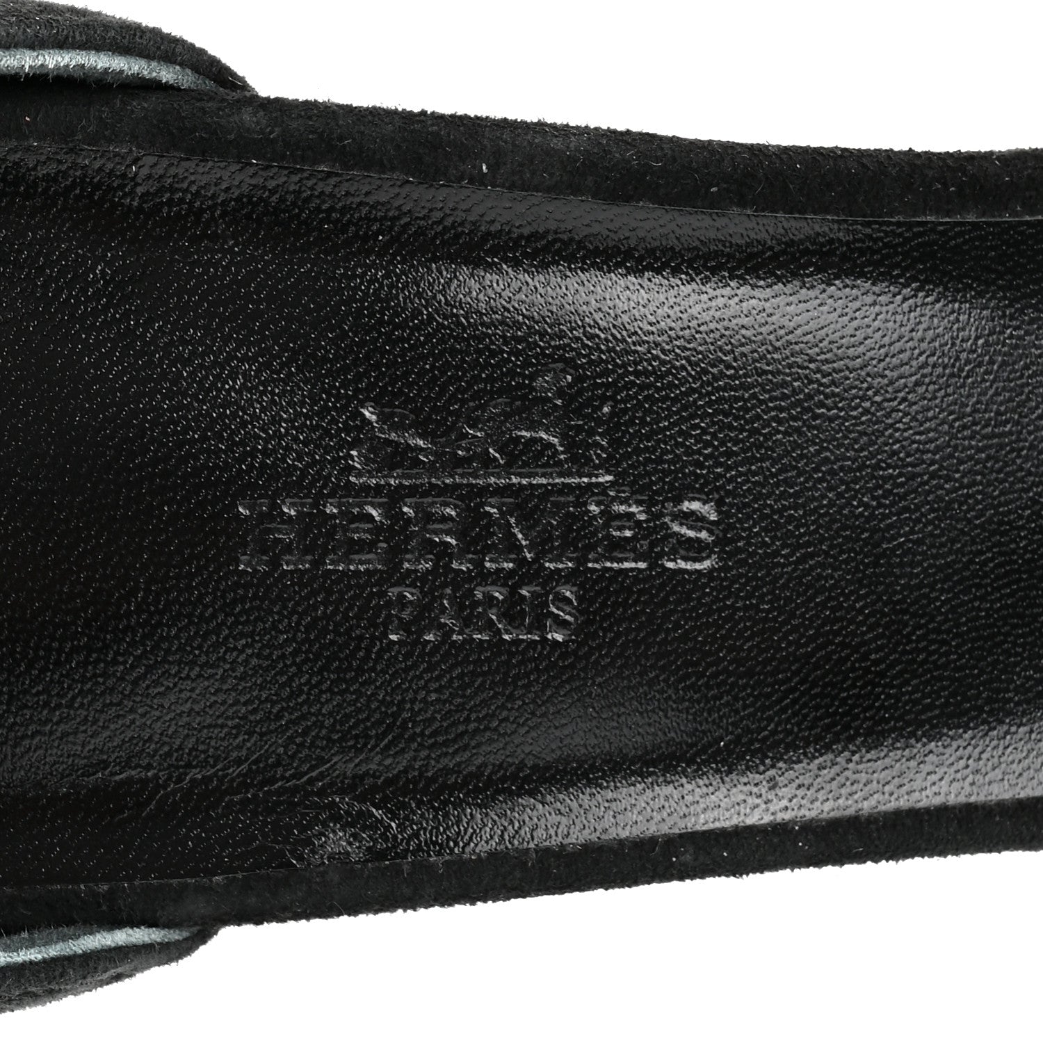 Hermes Suede Goatskin Crystal Premiere 70 Sandals 37 Black 8 of 9