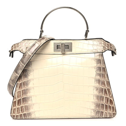 Fendi Shiny Crocodile Small Peekaboo I SEE U Satchel White 1 of 10
