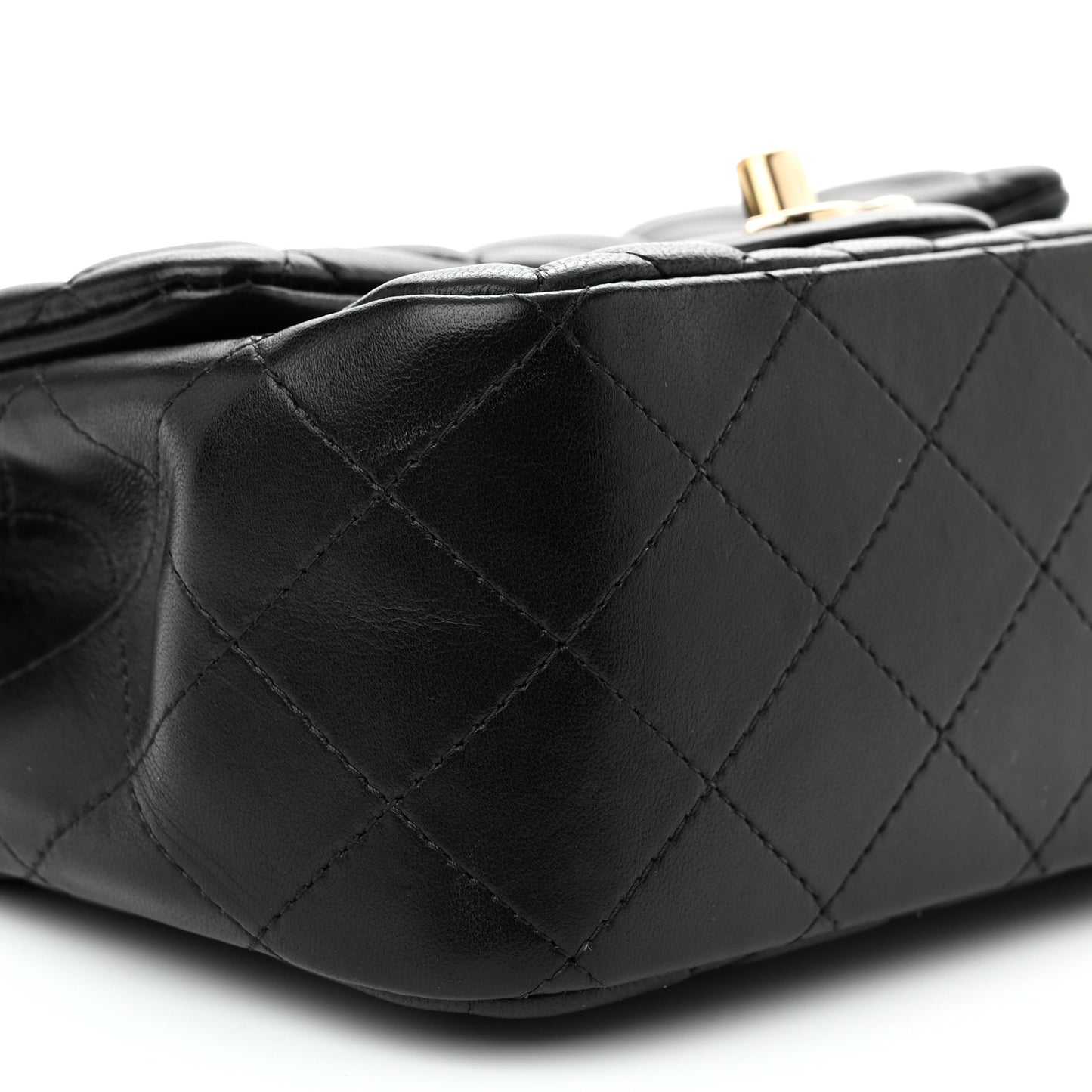 Lambskin Quilted Mini Square Flap Black
