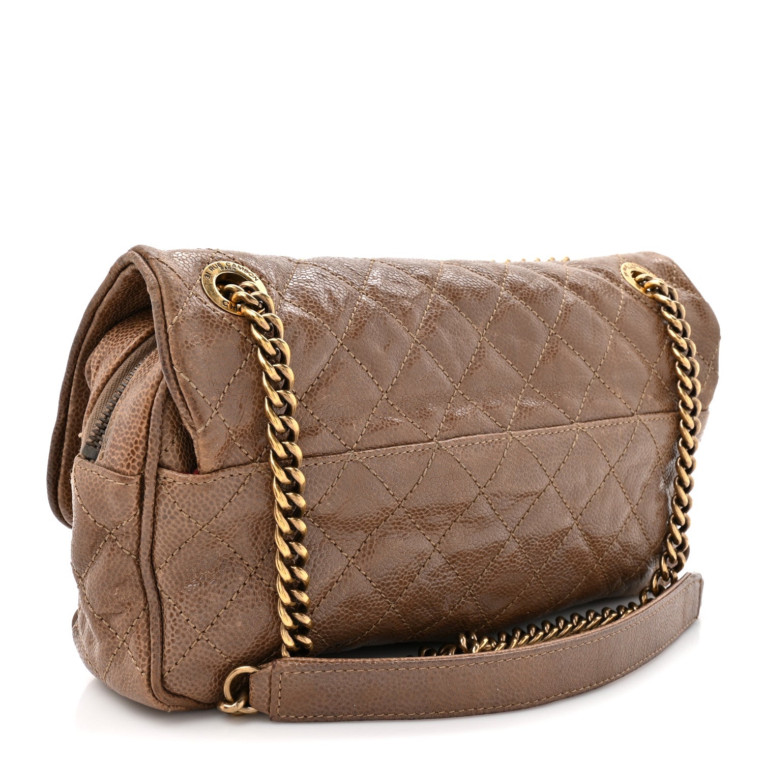 Chanel Caviar Quilted Medium Easy Flap Brown 3 of 15