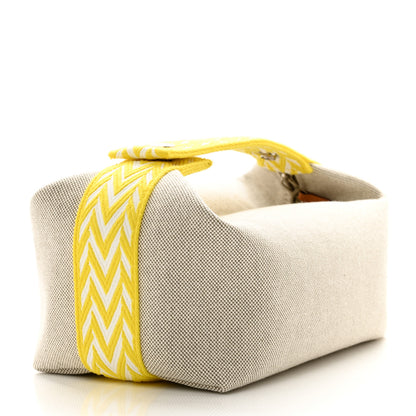 Hermes Canvas Small Bride-A-Brac Pouch Natural Jaune Citron 3 of 6