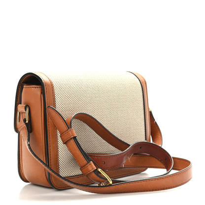 Celine Textile Natural Calfskin Teen Triomphe White Tan 3 of 11