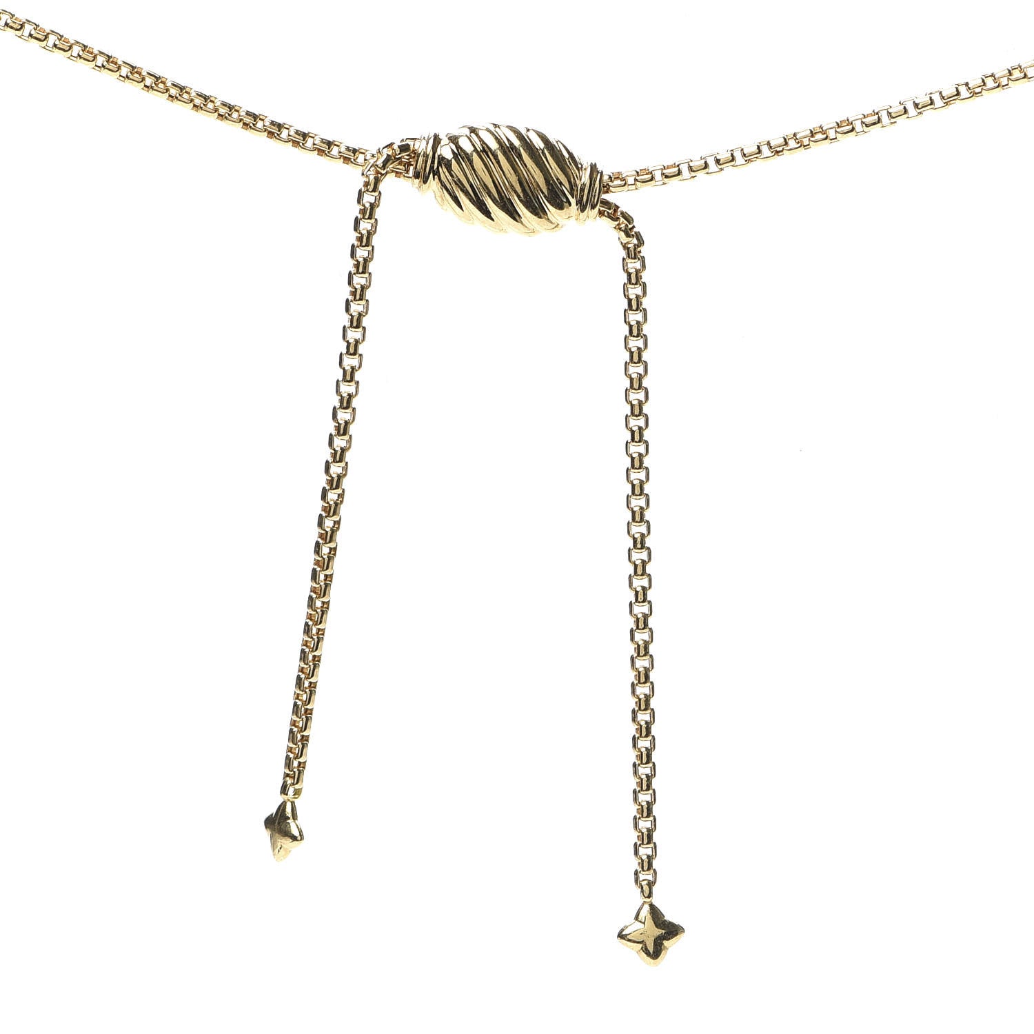 David Yurman 18K Yellow Gold Diamond Crossover Pendant Necklace 4 of 5