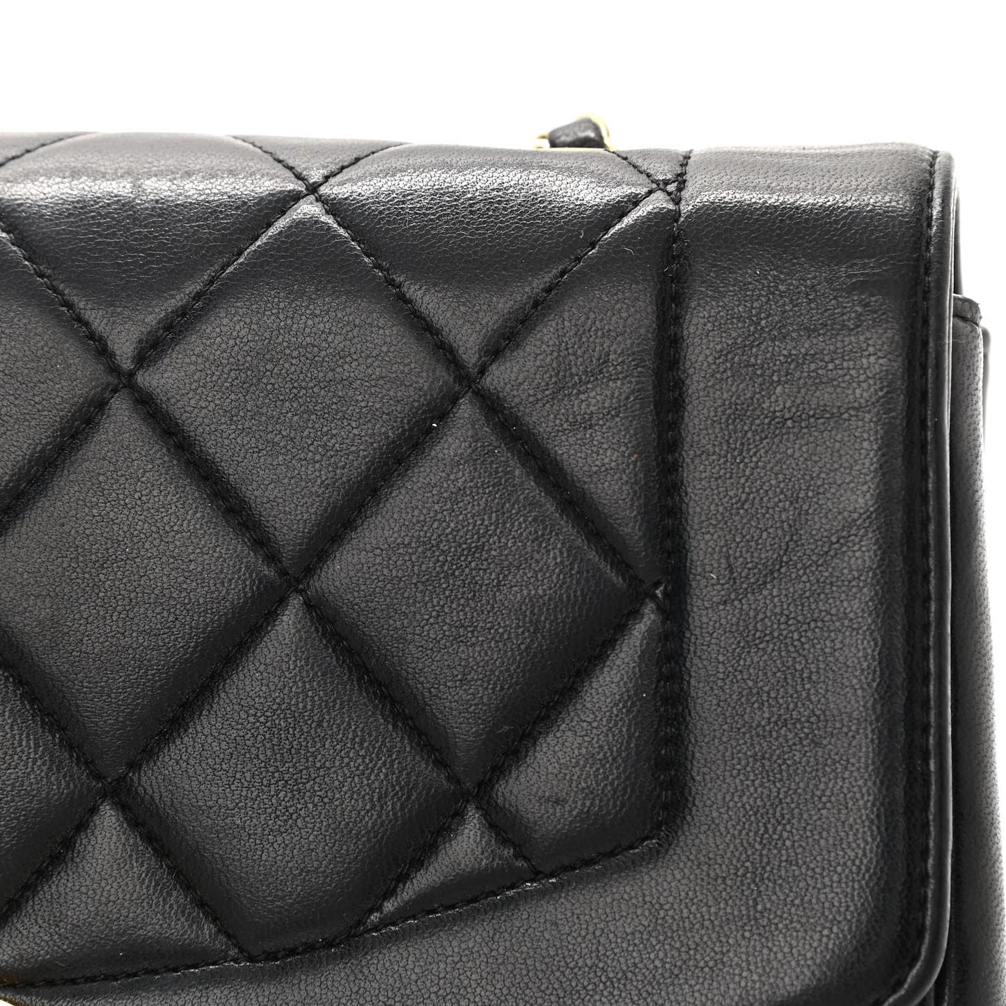 Lambskin Quilted Small Single Flap Black
