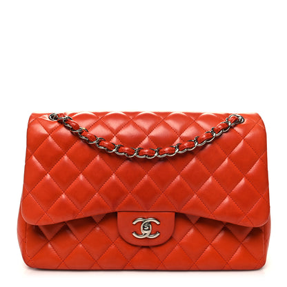 Chanel Lambskin Quilted Jumbo Double Flap Red 1 of 13
