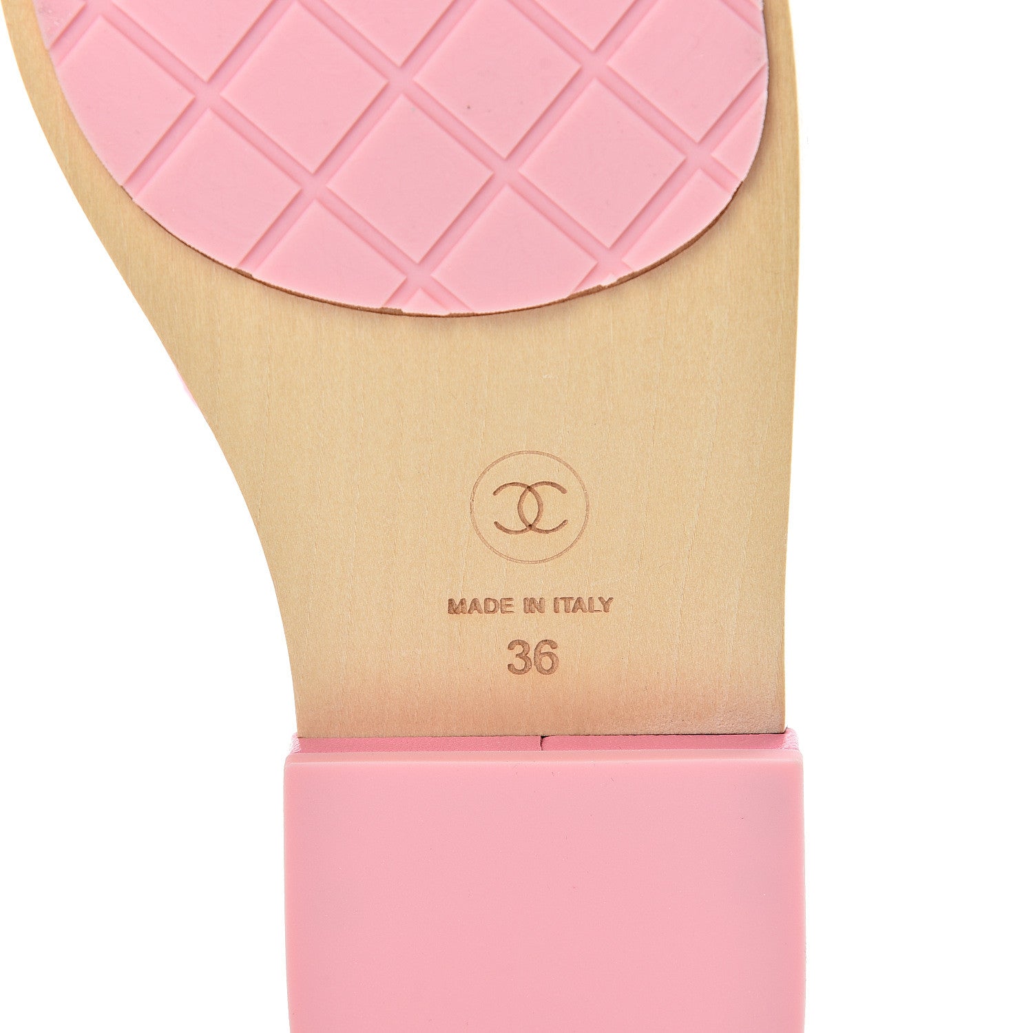 Chanel Lambskin CC Flat Slide Sandals 36 Pink 6 of 9