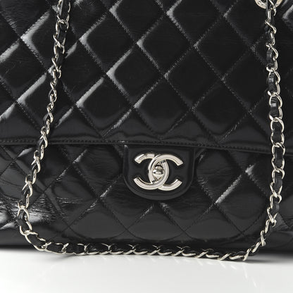 Chanel Glazed Calfskin Quilted Large CC Delivery Tote Black 10 of 12