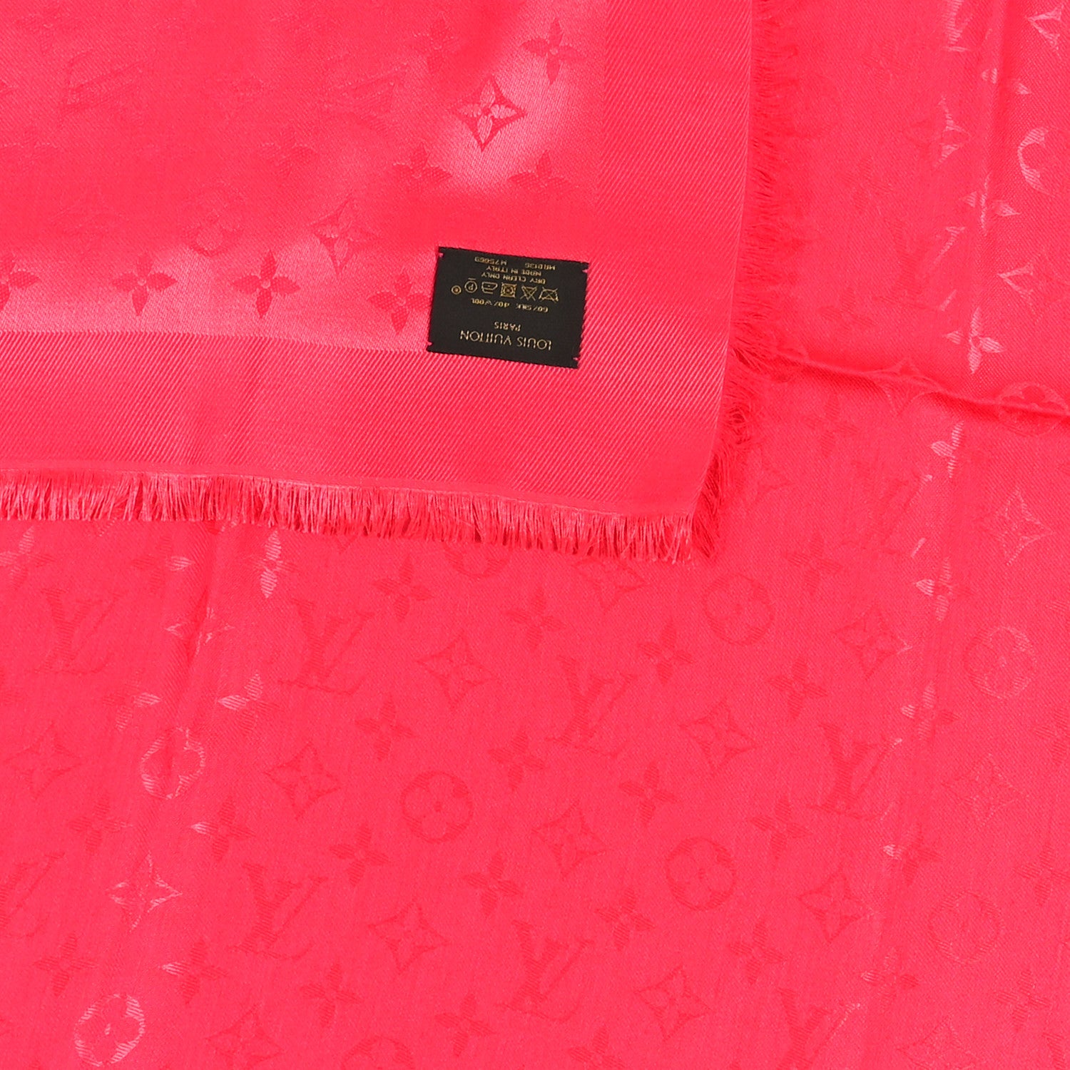Louis Vuitton Silk Wool Monogram Shawl Vermillon 3 of 3