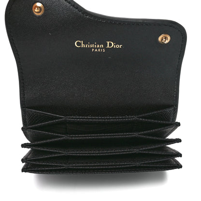 Christian Dior Grained Calfskin Saddle 5-Gusset Card Holder Black 5 of 11