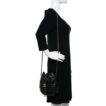 Chanel Calfskin Quilted Small Gabrielle Bucket Black 2 of 12