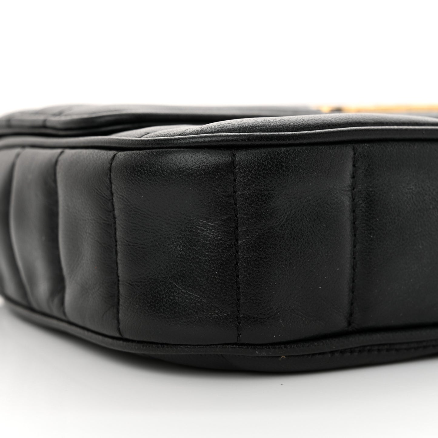 Goatskin Matelasse Chain Shoulder Bag Black