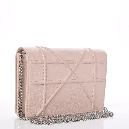 Christian Dior Grained Calfskin Diorama Wallet on Chain Pouch Rose Poudre 3 of 9