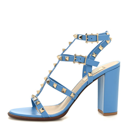 Valentino Garavani Nappa Rockstud 90mm Caged Sandals 38.5 Denim 1 of 8