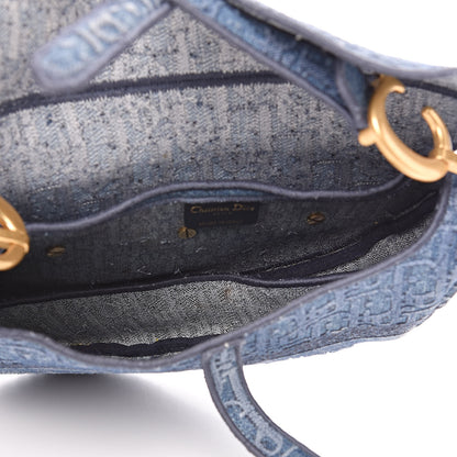 Christian Dior Oblique Denim Saddle Bag Blue 5 of 10