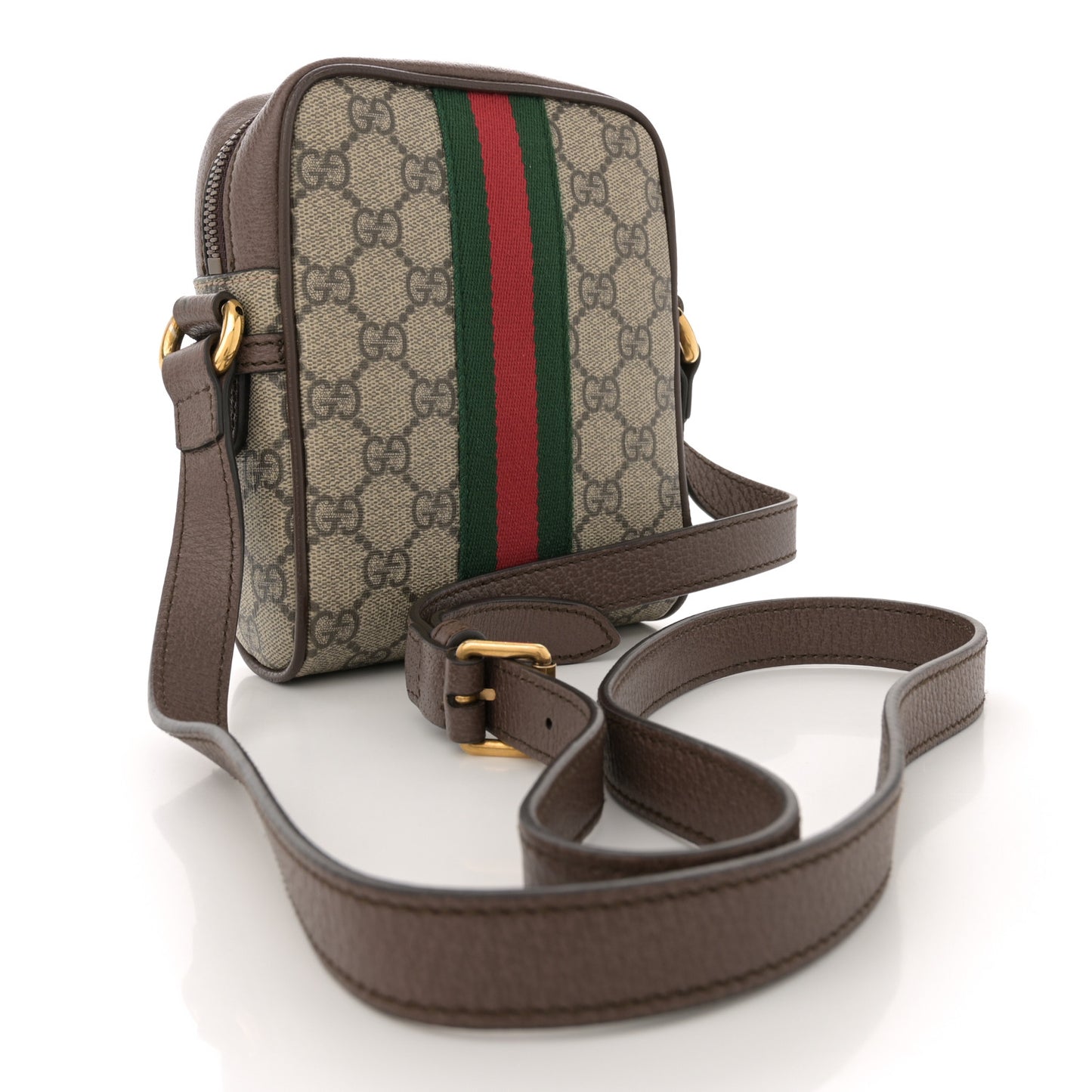 GG Supreme Monogram Web Mini Ophidia Messenger Brown