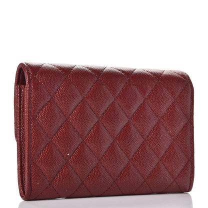 Chanel Iridescent Caviar Quilted Medium Flap Wallet Burgundy 3 of 10