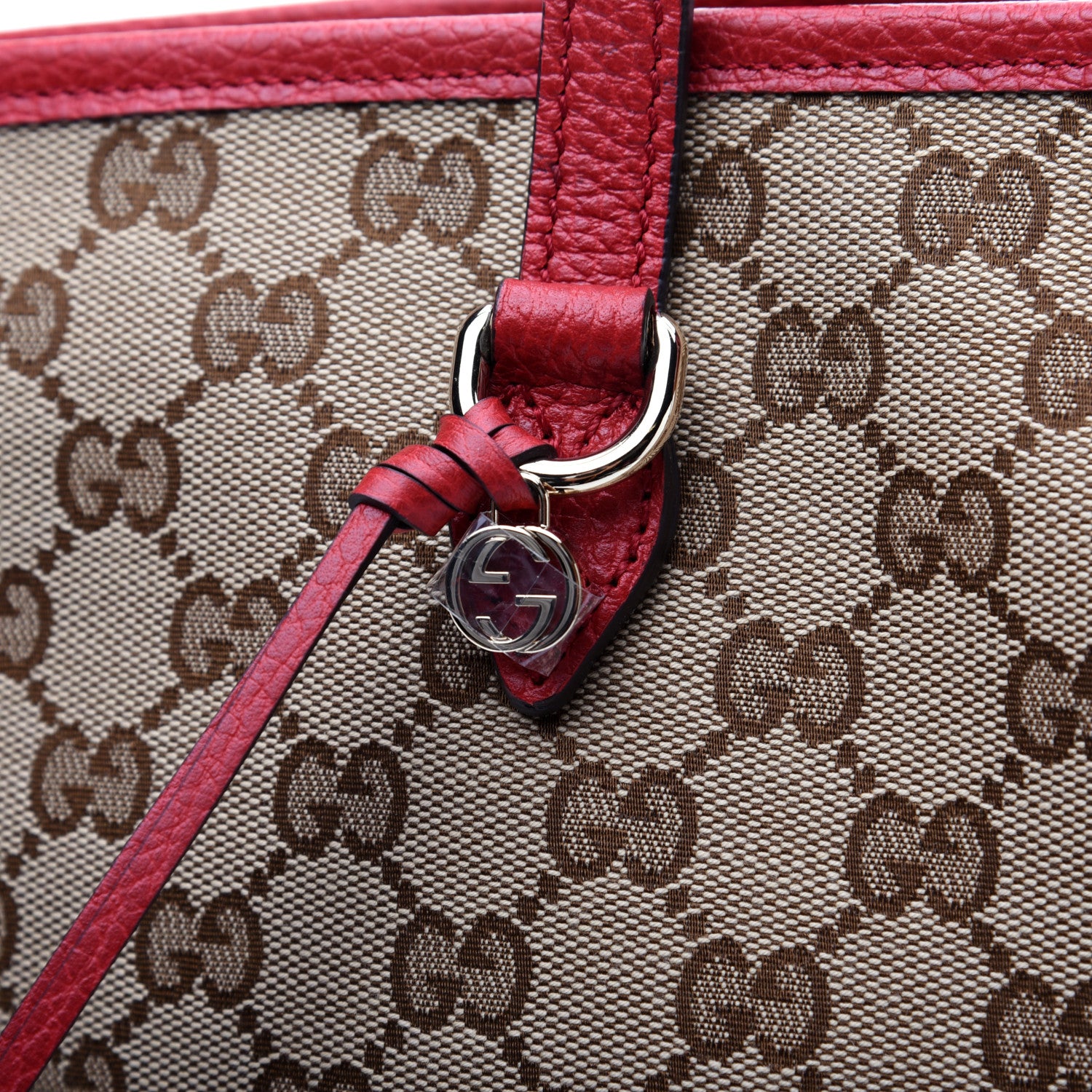 Gucci Monogram Bree Zippered Tote Beige Red 12 of 12