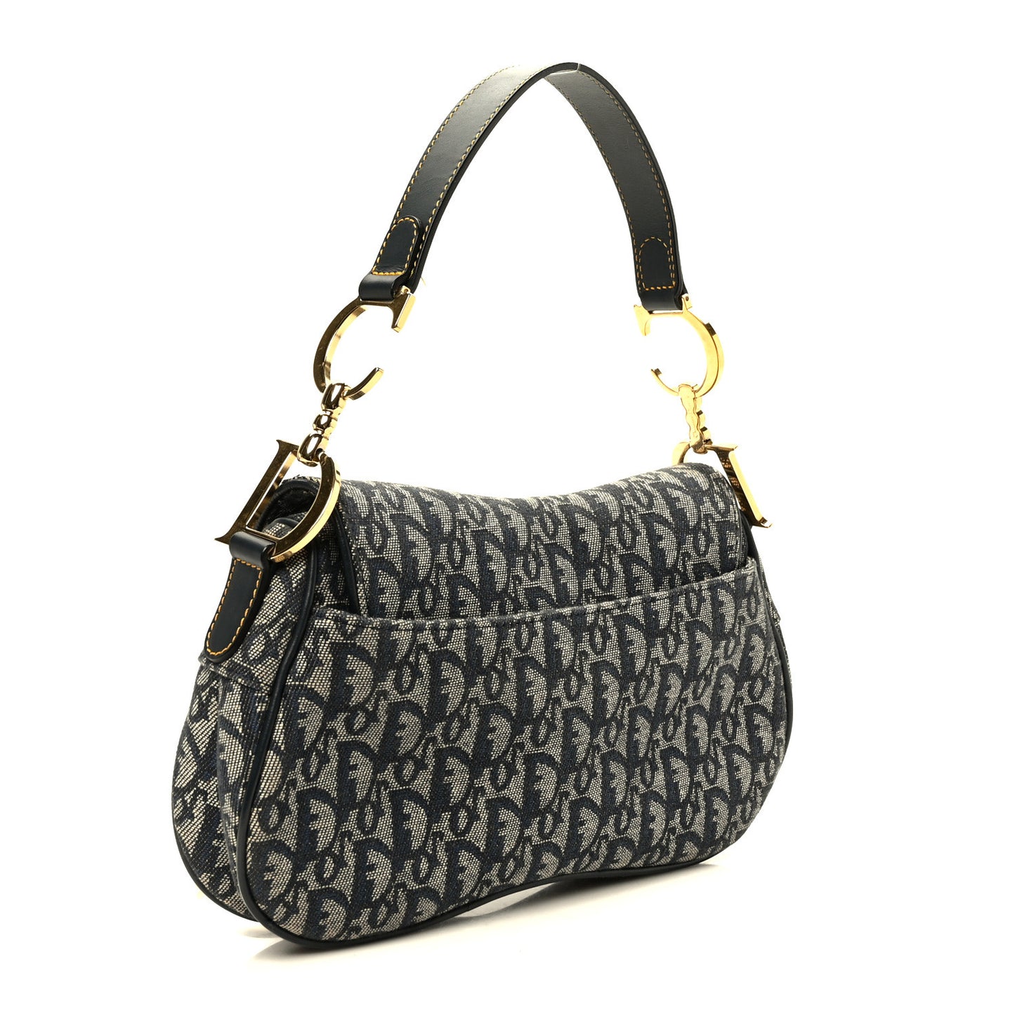 Monogram Double Saddle Bag Navy Blue
