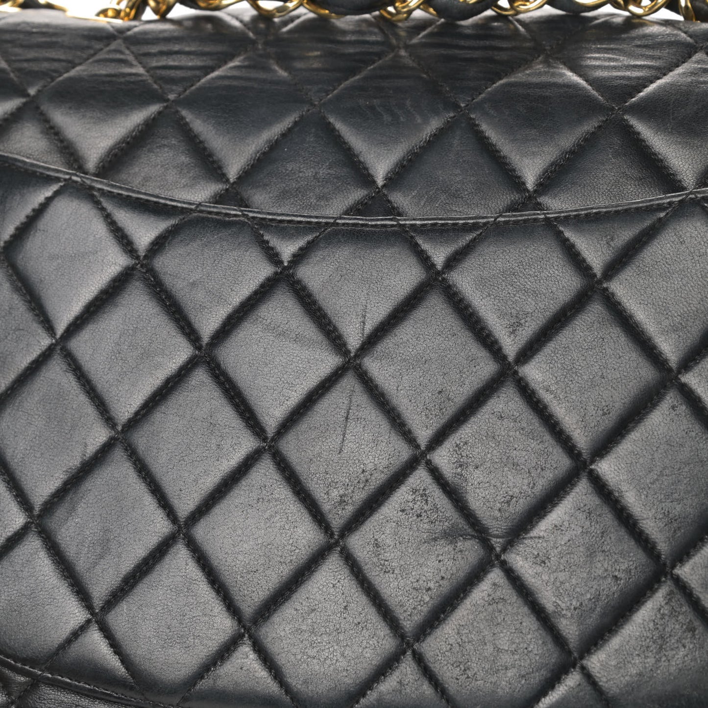 Lambskin Quilted XL Jumbo Single Flap Black